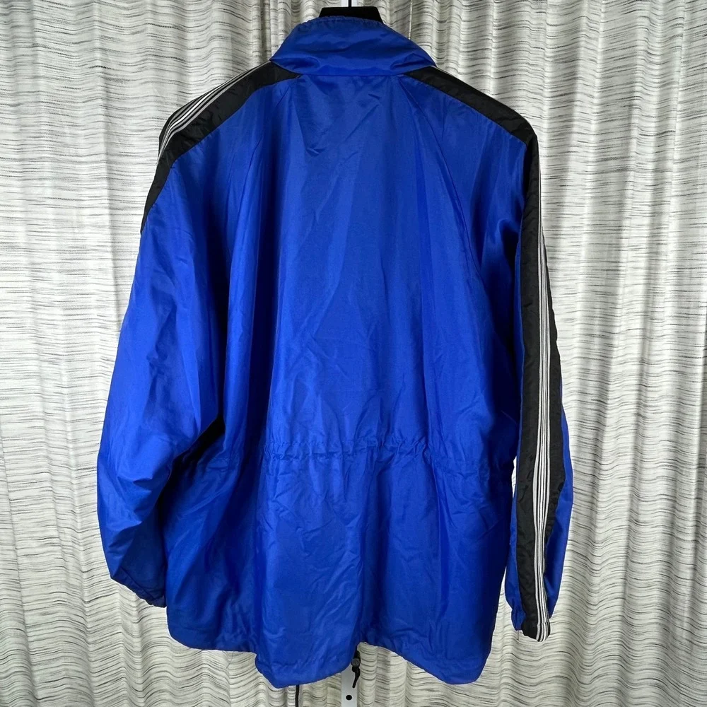 Pro Spirit Vintage Royal Blue Windbreaker Jacket Striped Sleeve Large 3480004